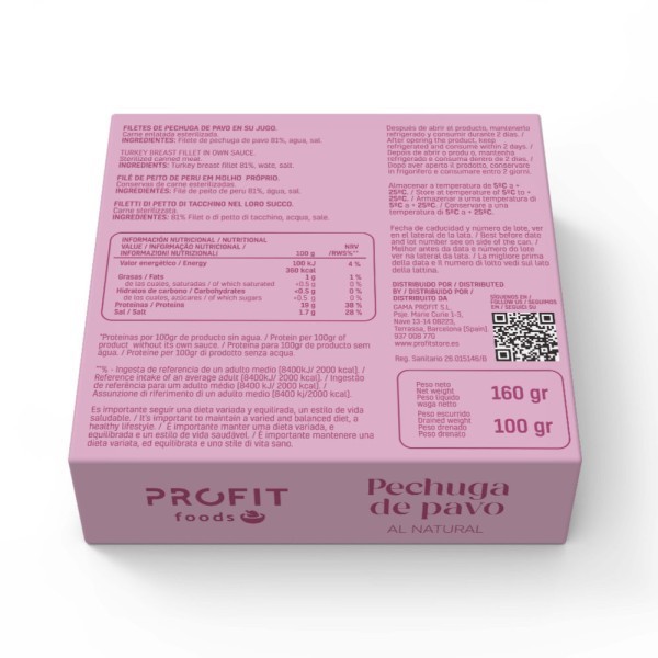 Pechuga de Pavo al Natural - 160 gr